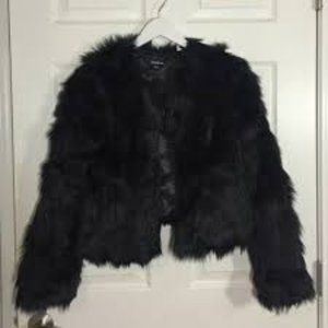Bebe Faux Fur Cropped Coat